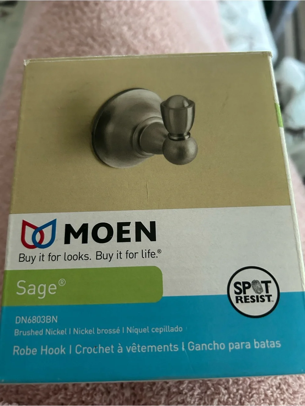 Moen Sage Single Robe Hook in Brushed Nickel